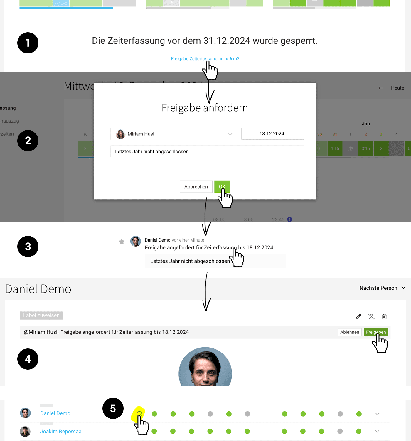 zeiterfassung sperre freigabe erp agentursoftware