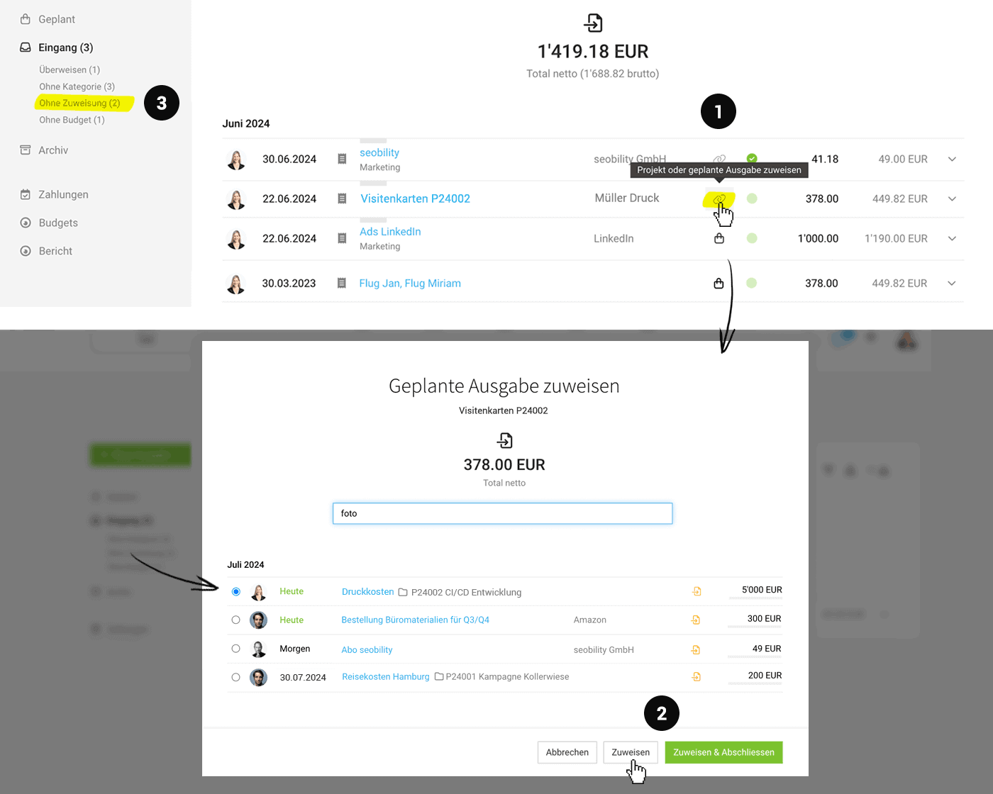 Fremdkosten planen und zuweisen in der ERP Agentursoftware MOCO