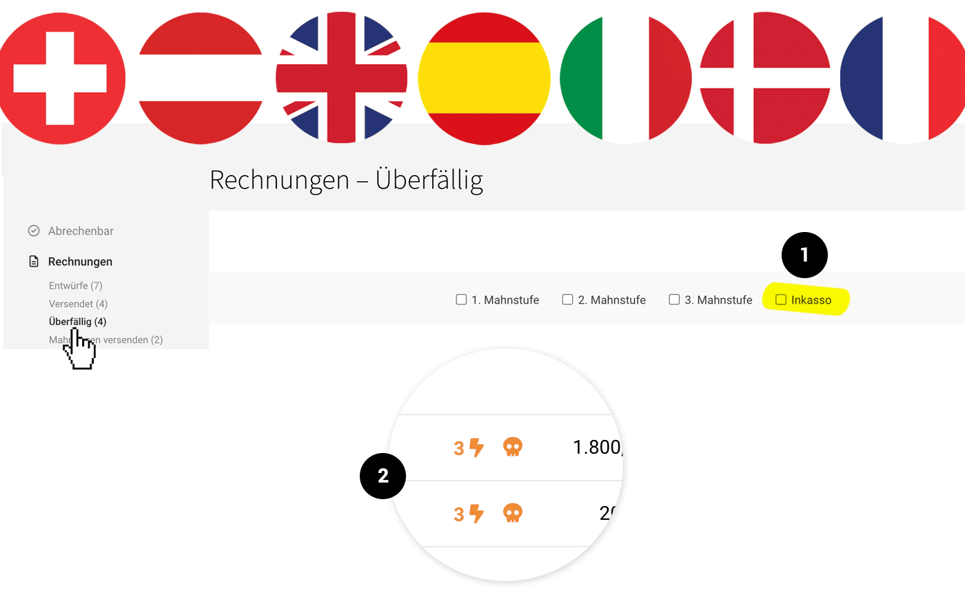 Inkasso-Service für Österreich, Schweiz & Europa